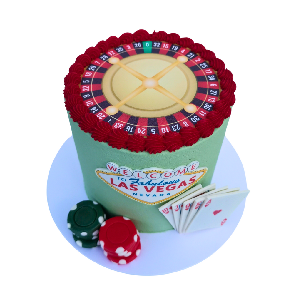 Las Vegas roulette-inspired cake