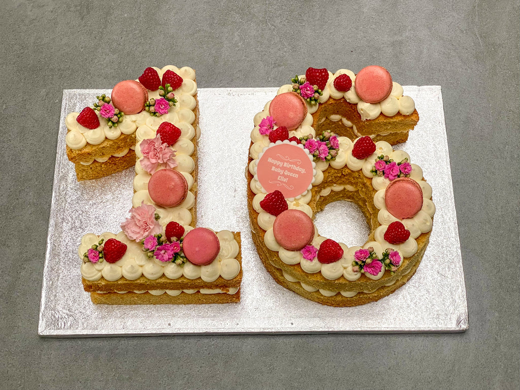 Number 16 Roses Shape Number Cake: Sweet Sixteen | My Baker