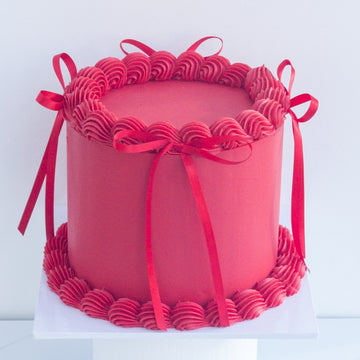 vintage Red Ribbon cake 