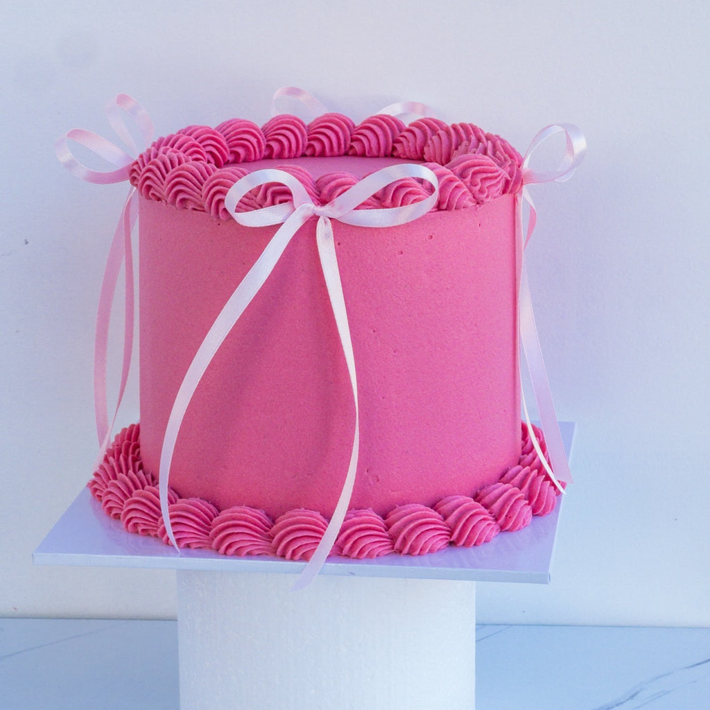 Pink ribbon cake