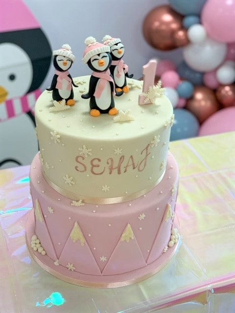 Custom Penguin Grey Wedding Cake Toppers – hicaketoppers
