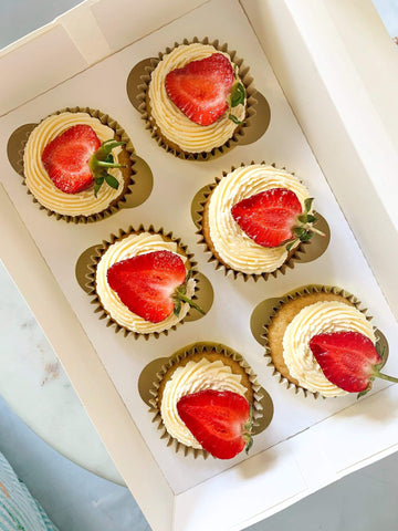 My Baker Strawberry Topped Cupcakes